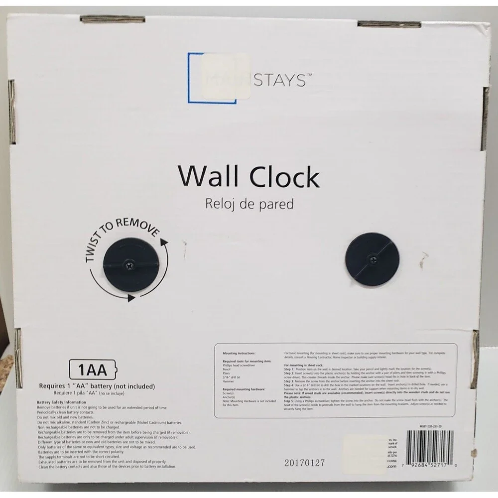 Plastic Decorative Kitchen Wall Clock,11.5
